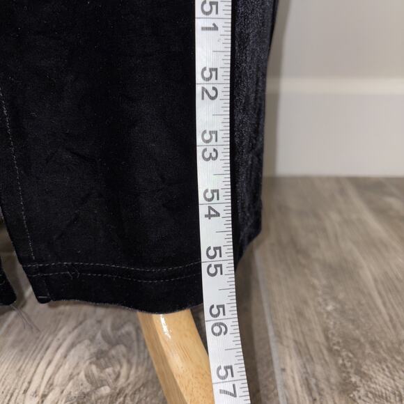 Vintage 90s Jump Black Stretch Velvet Spaghetti Strap Column Gown Back Vent 5/6 - Picture 8 of 13